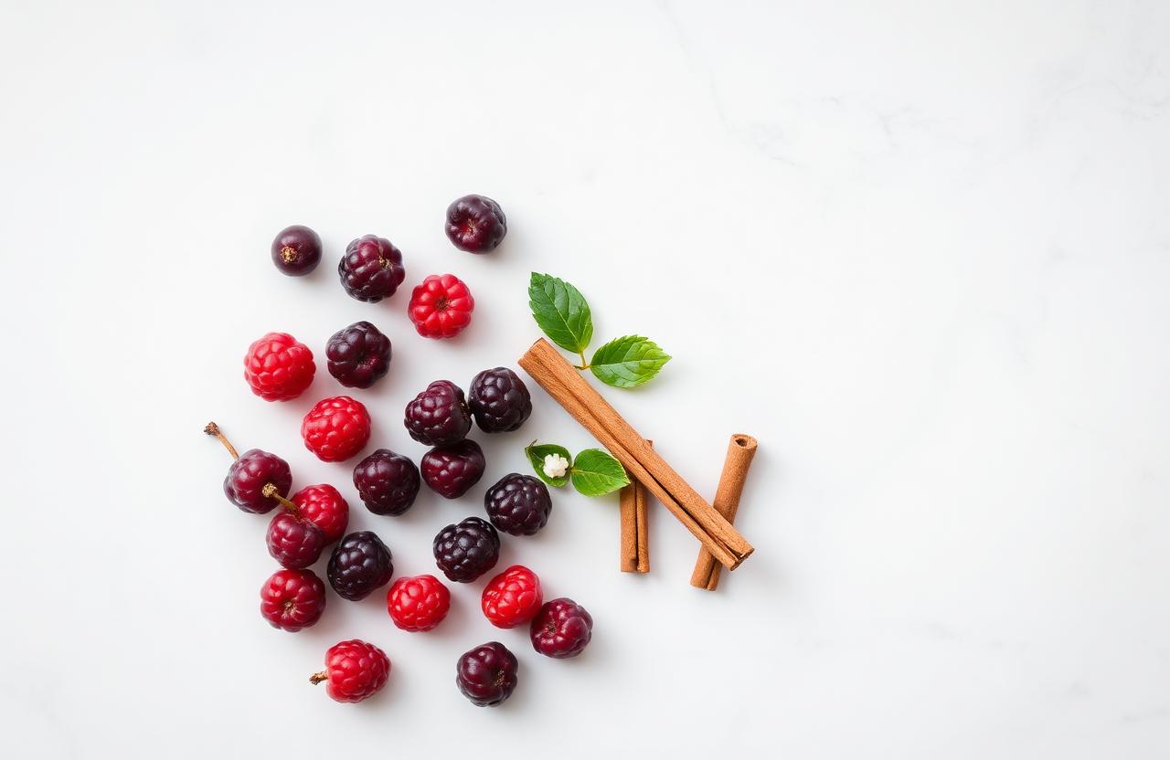 Fresh mulberries and cinnamon sticks – the two key ingredients in Lyvaris Blood Balance